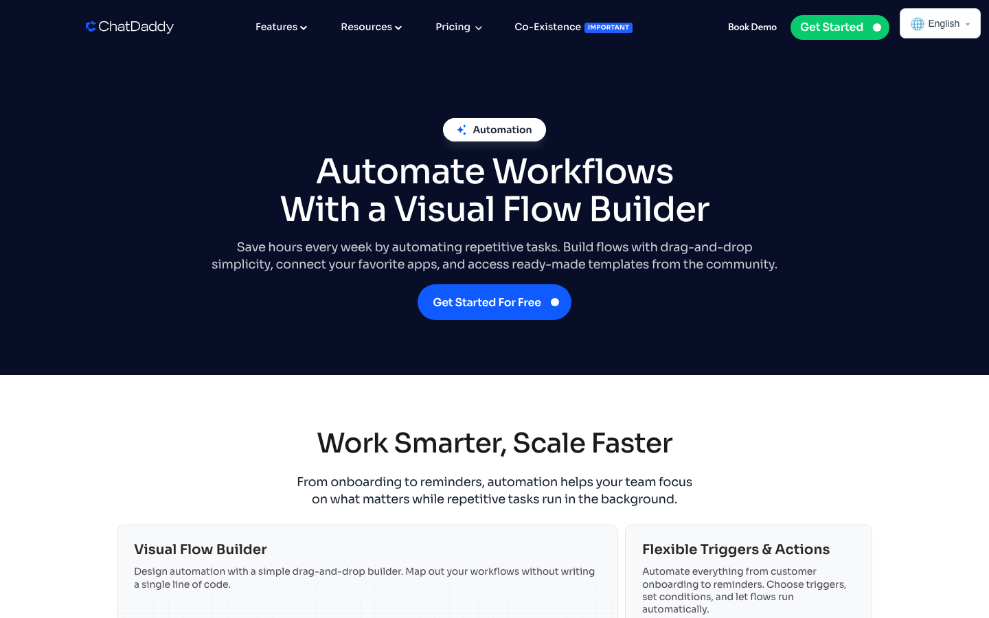 ChatDaddy WhatsApp Business API automation and chatbot builder interface