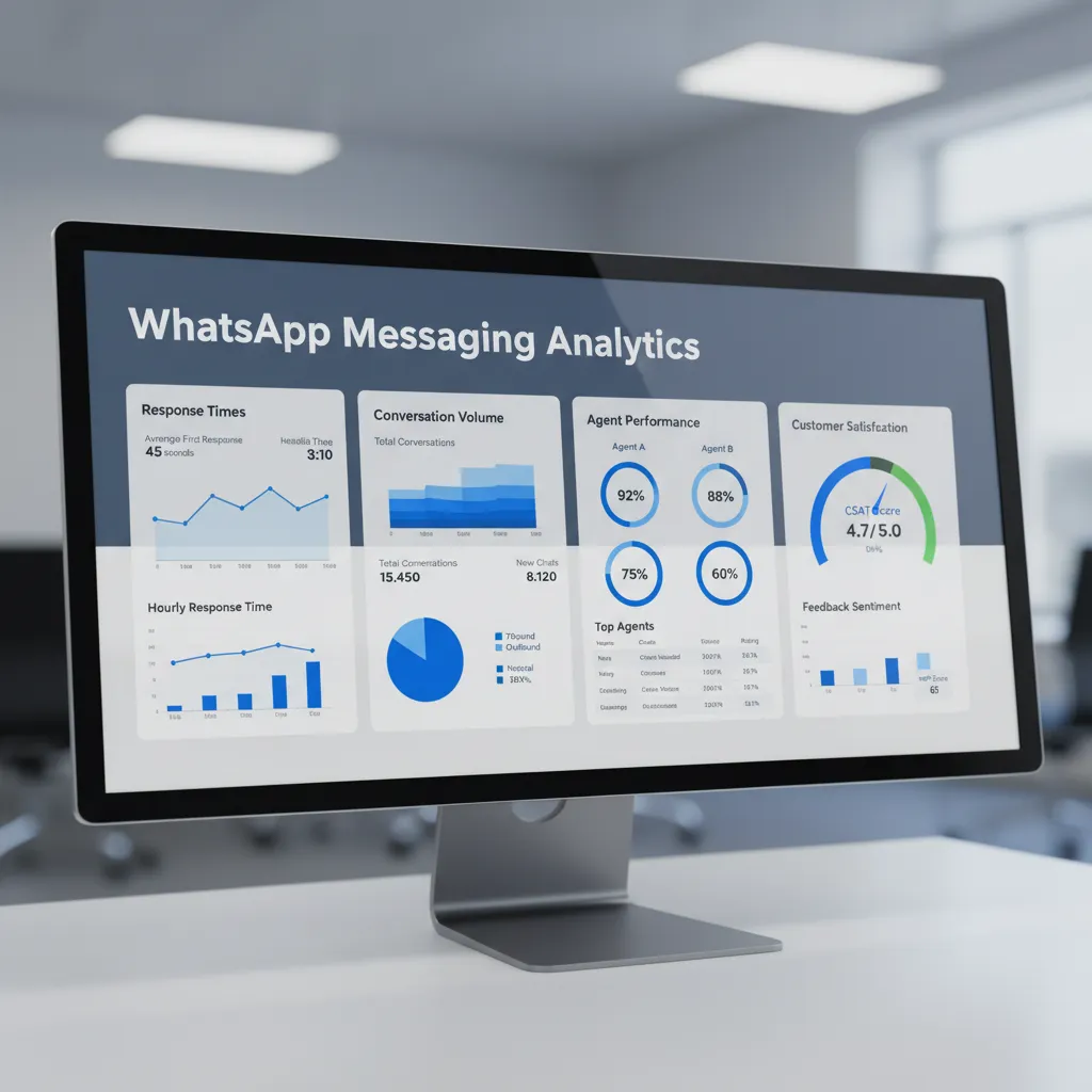ChatDaddy WhatsApp CRM analytics dashboard showing conversation metrics, response times, and agent performance