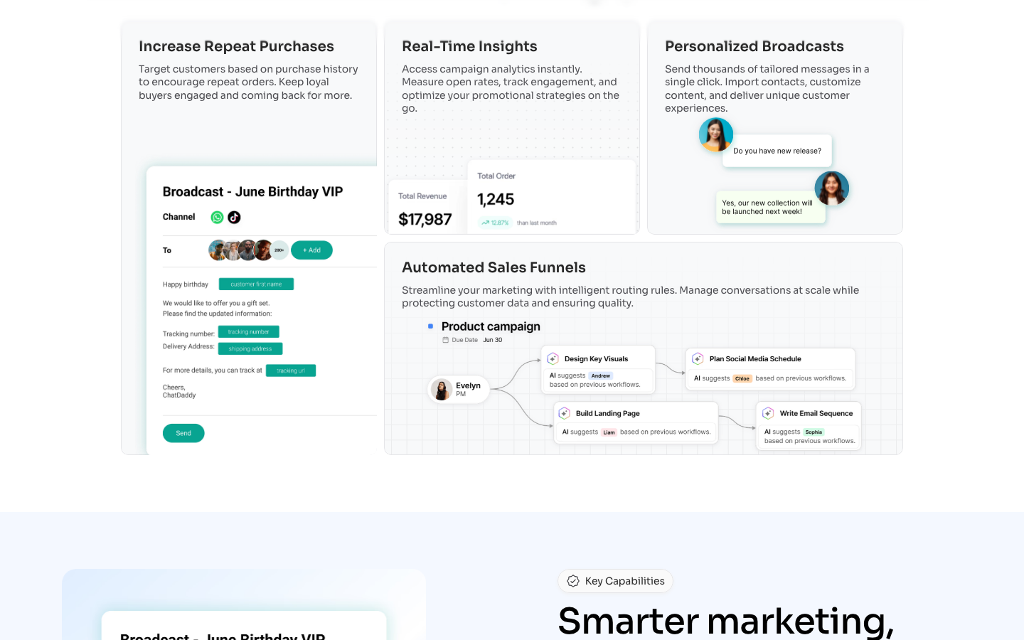 WhatsApp interactive message templates — quick-reply buttons, carousels, and list pickers in ChatDaddy